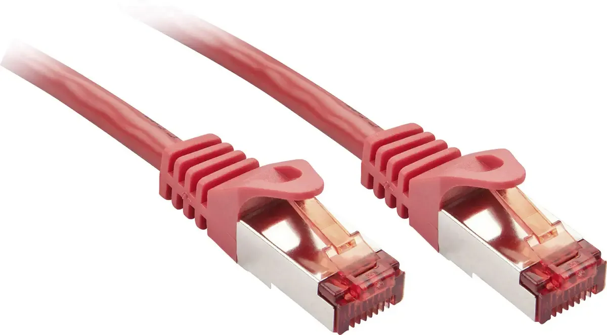 LINDY 47362 RJ45 Netwerkkabel, patchkabel CAT 6 S/FTP 1.00 m Pair afscherming, Vergulde steekcontacten, Gepaard, Afgeschermd, Snagless 1 stuk(s) fra Lindy i Rød – produktbillede