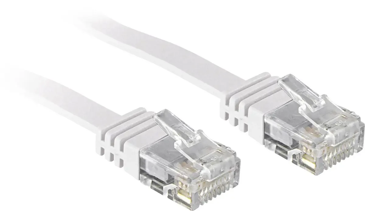 U/utp Flat Cat6 Netværkskabel 2 M fra Lindy i Hvid – produktbillede