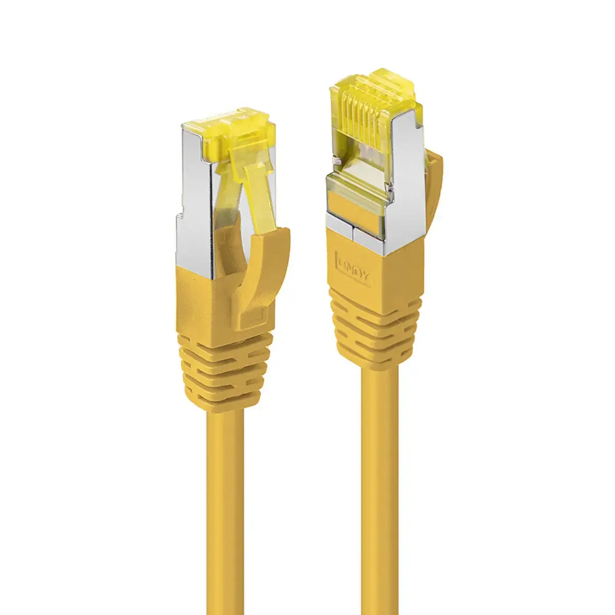 LINDY 47664 RJ45 Netwerkkabel, patchkabel CAT 6A S/FTP 3.00 m Folie afscherming, Verdraaide paren, Niet-corrosief, Afscherming gevlochten, Laag by Lindy in Yellow – product photo