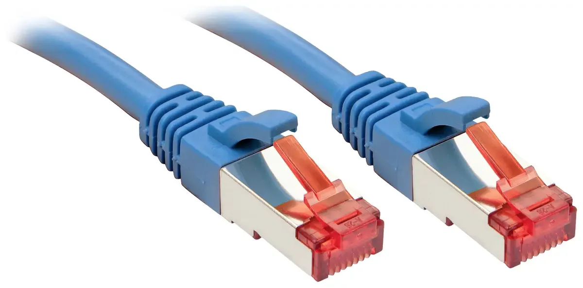 LINDY 47718 RJ45 Netwerkkabel, patchkabel CAT 6 S/FTP 1.50 m Vergulde steekcontacten 1 stuk(s) van Lindy in Blauw – productfoto