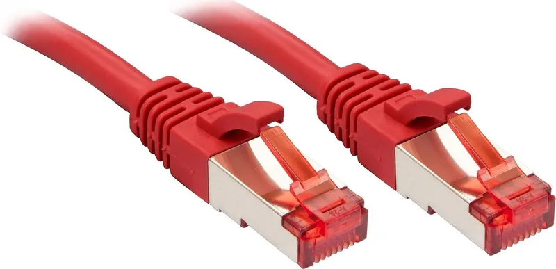 LINDY 47730 RJ45 Netwerkkabel, patchkabel CAT 6 S/FTP 30.00 cm 1 stuk(s) van Lindy in Rood – productfoto