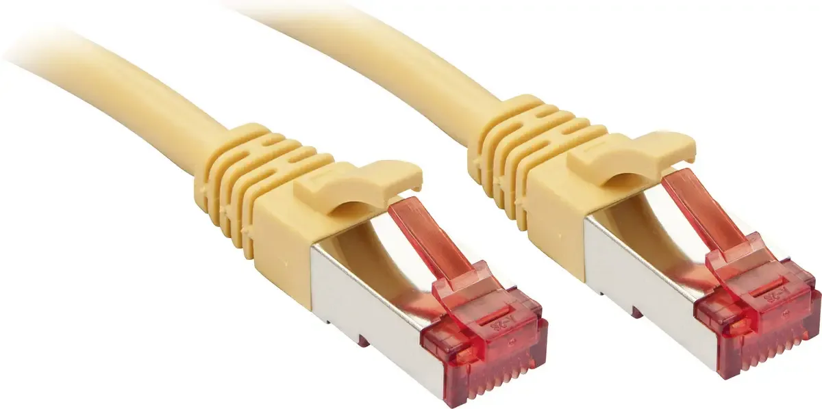 LINDY 47767 RJ45 Netwerkkabel, patchkabel CAT 6 S/FTP 7.50 m Snagless 1 stuk(s) van Lindy in Geel – productfoto