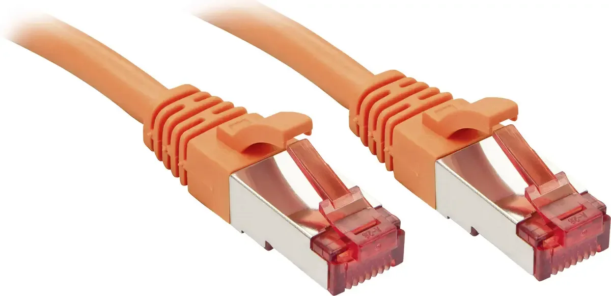 LINDY 47809 RJ45 netværkskabel, patchkabel CAT 6 S/FTP 2.00 m snagless 1 stk. fra Lindy i Orange – produktbillede