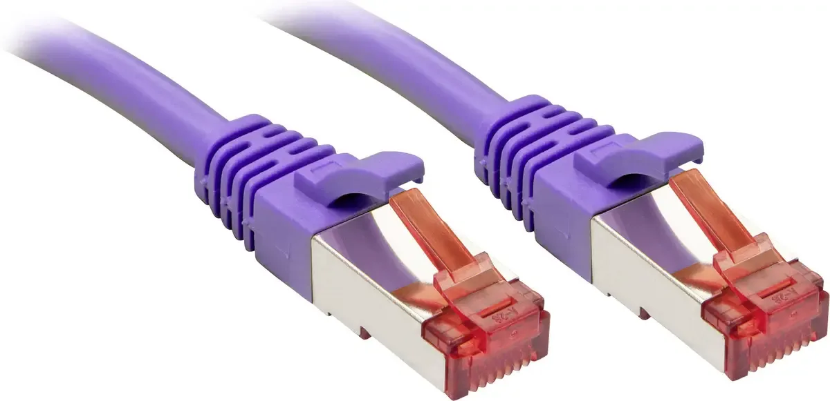 LINDY 47821 RJ45 Netwerkkabel, patchkabel CAT 6 S/FTP 0.50 m Snagless 1 stuk(s) van Lindy in Paars – productfoto
