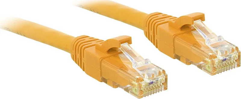 LINDY 48060 RJ45 Netwerkkabel, patchkabel CAT 6 U/UTP 30.00 cm Snagless 1 stuk(s) van Lindy in Geel – productfoto