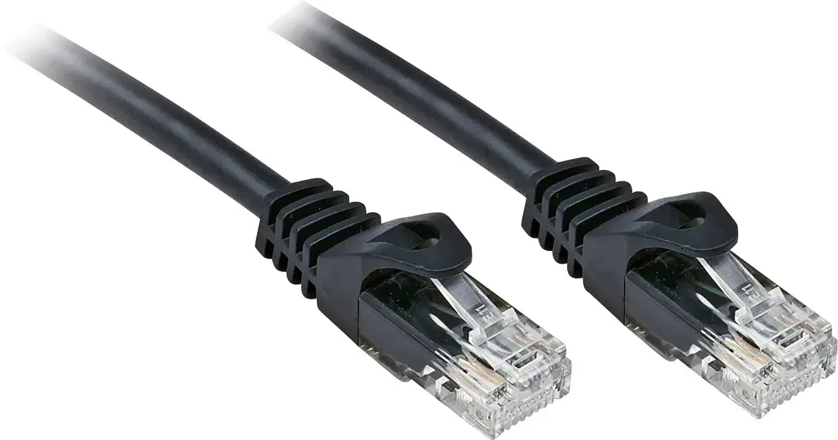 LINDY 48191 RJ45 Netwerkkabel, patchkabel CAT 6 U/UTP 0.50 m Snagless 1 stuk(s) van Lindy in Zwart – productfoto