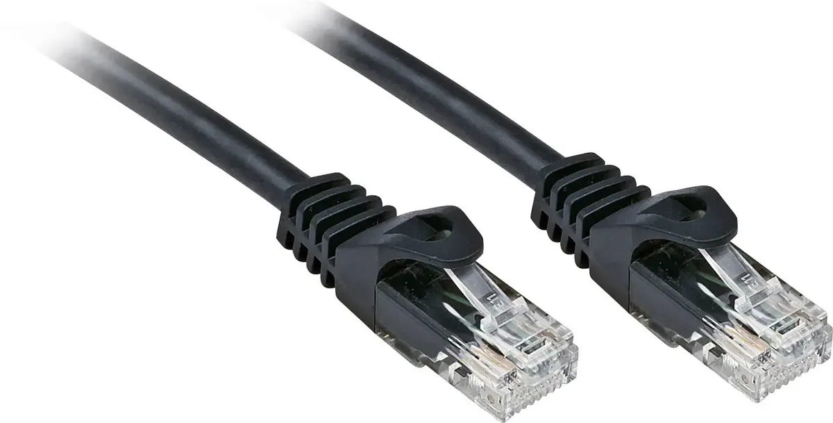 LINDY 48196 RJ45 Netwerkkabel, patchkabel CAT 6 U/UTP 7.50 m Snagless 1 stuk(s) van Lindy in Zwart – productfoto