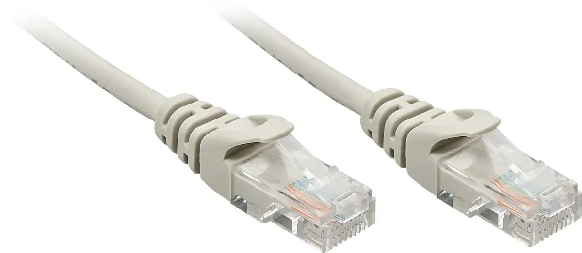 LINDY 48361 RJ45 Netwerkkabel, patchkabel CAT 5e U/UTP 0.50 m Met anti-kniktule 1 stuk(s) van Lindy in Grijs – productfoto