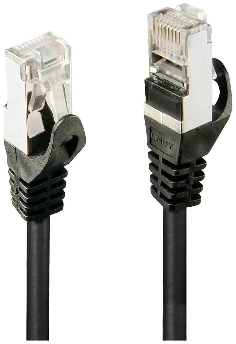 LINDY 48381 RJ45 Netwerkkabel, patchkabel CAT 5e F/UTP 1.00 m Vergulde steekcontacten 1 stuk(s) van Lindy in Zwart – productfoto