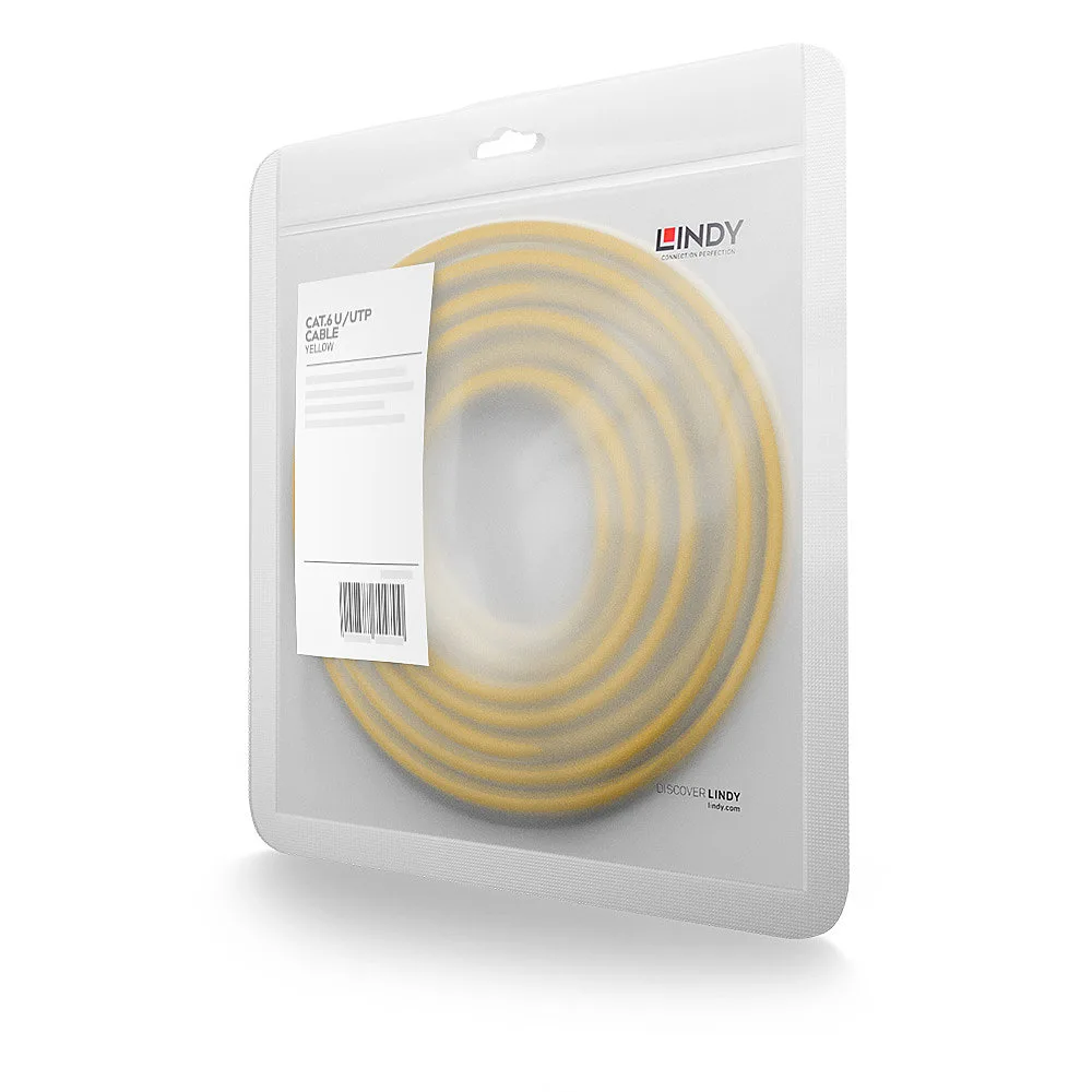 Patchkabel Cat6 U/UTP gelb 1.00m fra Lindy – produktbillede