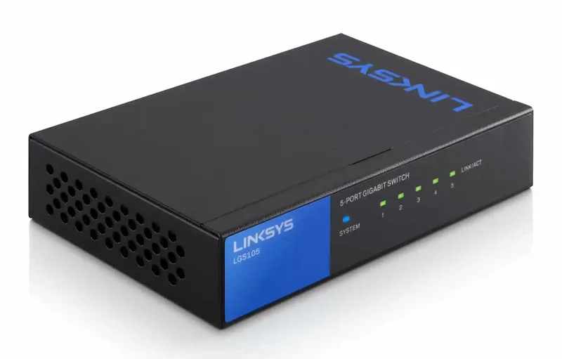 LGS105 - Netwerk Switch - Unmanaged - 1000 Mbps - 5-Poorten de Linksys en Noir – photo produit