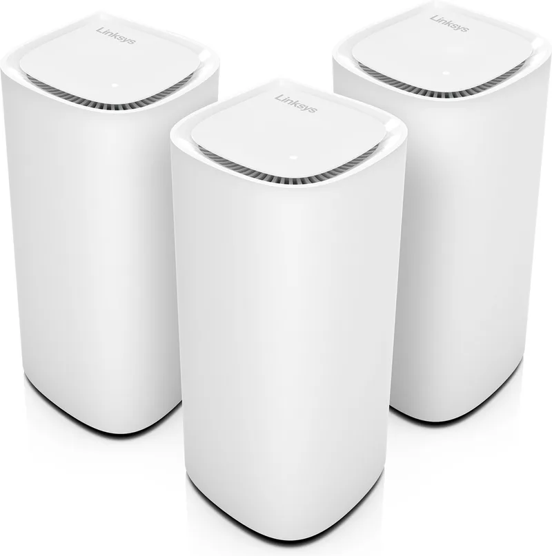 MBE7003 Velop Pro 7 - Mesh WiFi - WiFi Versterker - WiFi 7 - 11000 Mbps - 3-Pack by Linksys in White – product photo