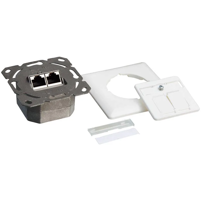 Cat.6A Anschlussdose, 2x RJ45,weiß, waagerecht de LogiLink – photo produit
