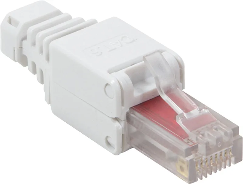CAT6 Toolless Connector met tule RJ45 - Unshielded - Kabelverbinder - Kabel Connector van LogiLink in Wit – productfoto