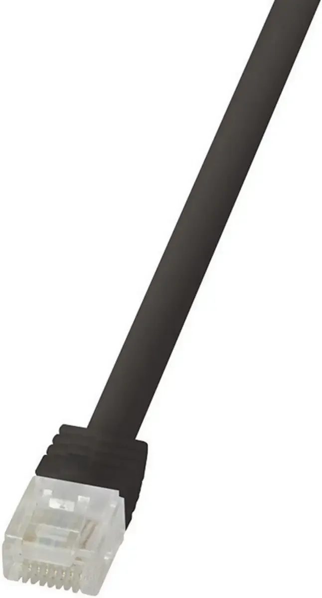Flachpatchkabel RJ45 U/UTP Cat6 7.50m schwarz von LogiLink in Schwarz – Produktfoto