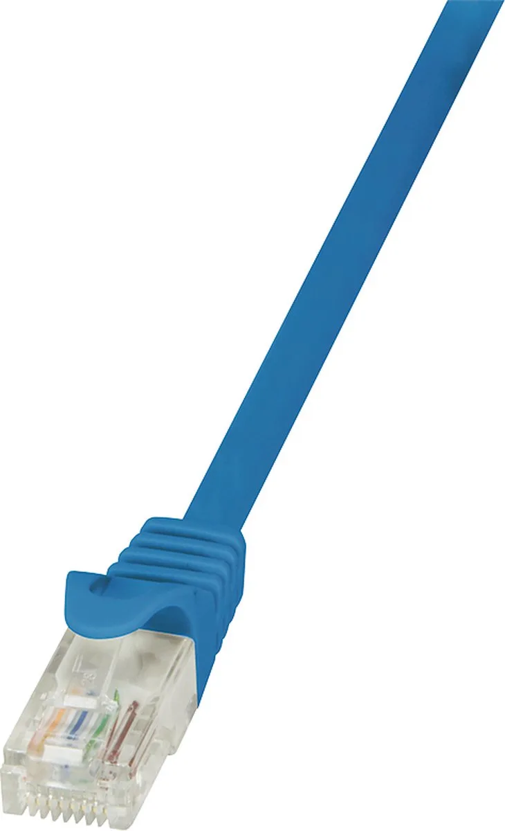 CP1036U RJ45 Netwerkkabel, patchkabel CAT 5e U/UTP 1.00 m Snagless 1 stuk(s) van LogiLink in Blauw – productfoto