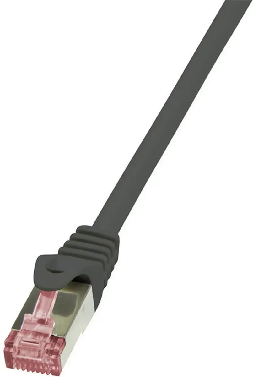 CQ2013S RJ45 Netwerkkabel, patchkabel CAT 6 S/FTP 0.25 m Vlambestendig, Snagless 1 stuk(s) van LogiLink in Zwart – productfoto