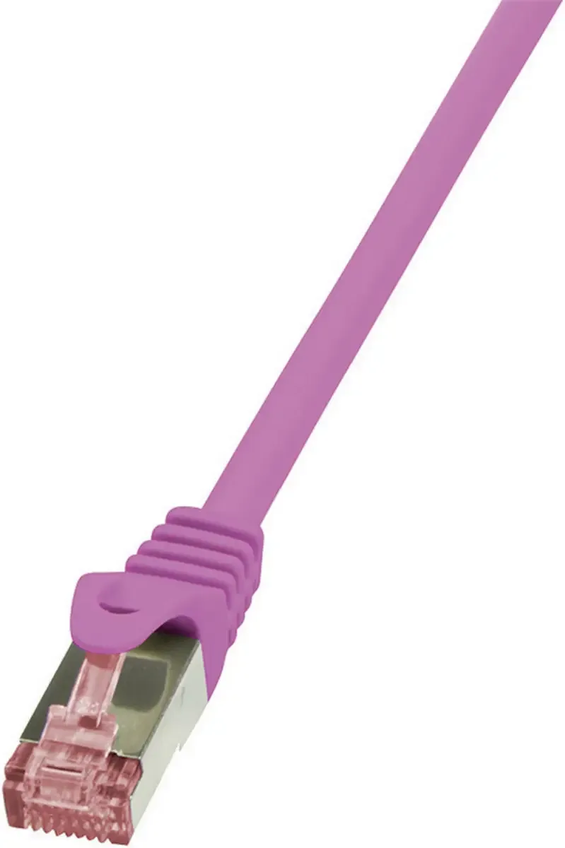 CQ2019S RJ45 Patchkabel CAT 6 S/FTP 0.25 m Pink Flammwidrig, mit Rastnasenschutz 1 St. von LogiLink – Produktfoto