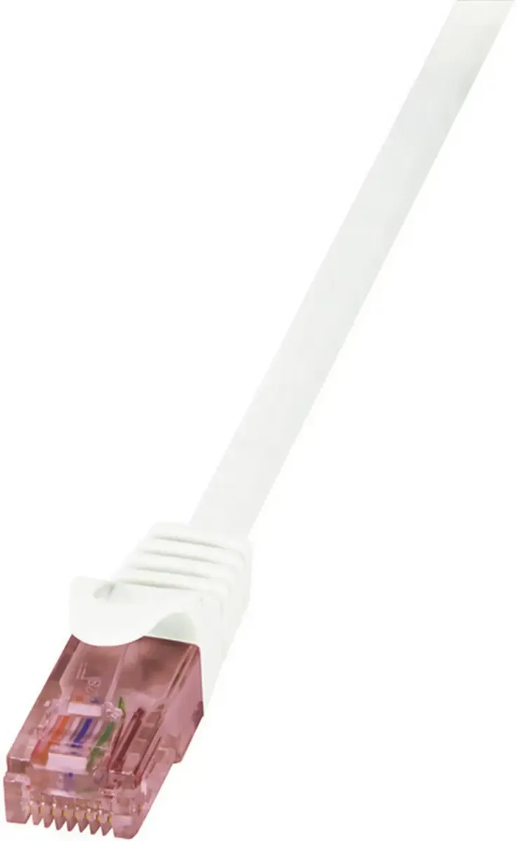 CQ2021U RJ45 Netwerkkabel, patchkabel CAT 6 U/UTP 0.50 m Vlambestendig, Snagless 1 stuk(s) de LogiLink en Blanc – photo produit