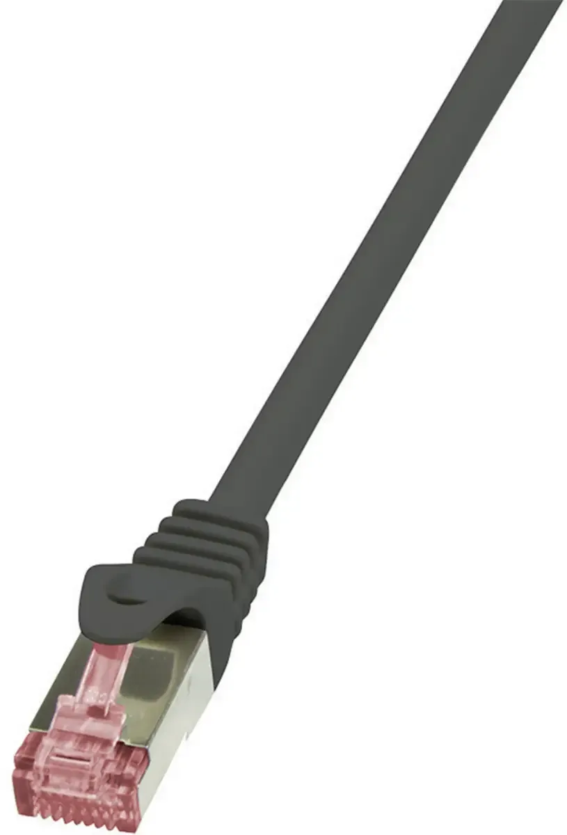 CQ2023S RJ45 Netwerkkabel, patchkabel CAT 6 S/FTP 0.50 m Vlambestendig, Snagless 1 stuk(s) van LogiLink in Zwart – productfoto