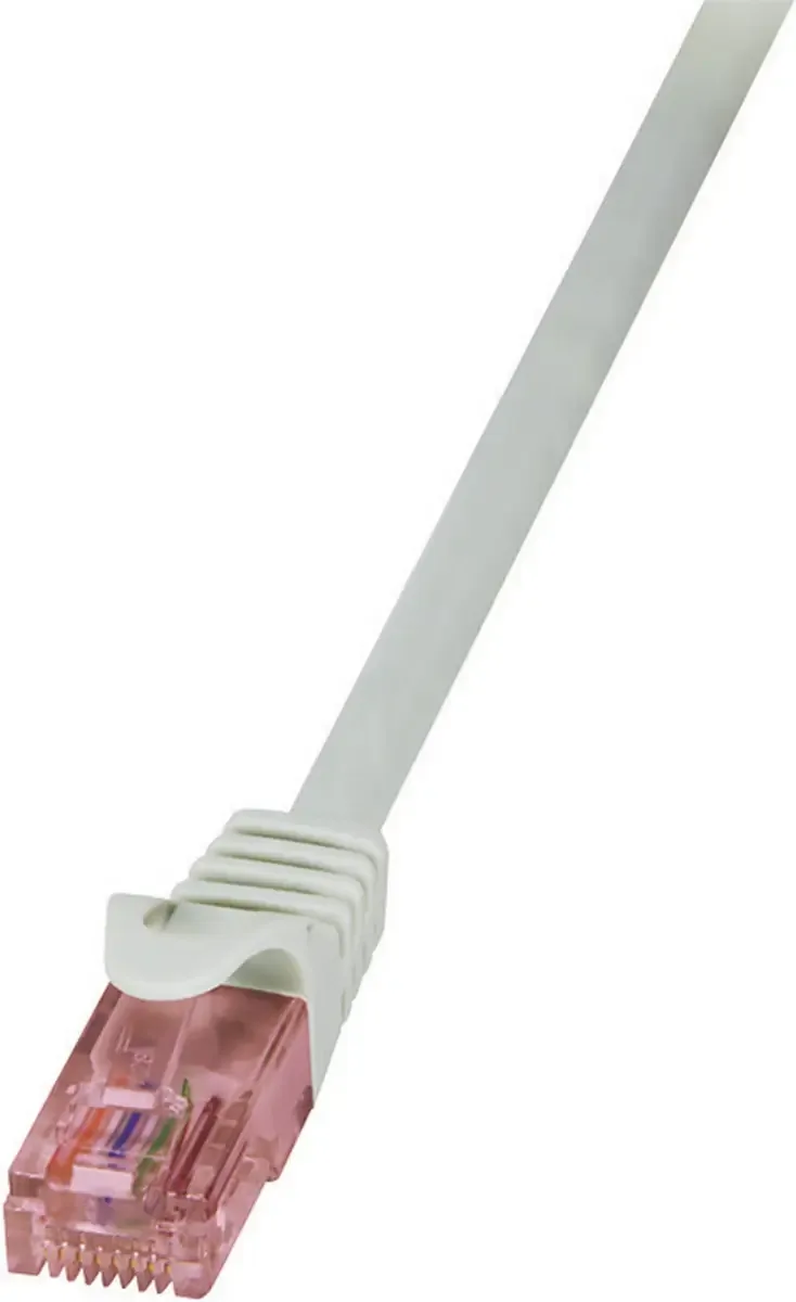 CQ2032U RJ45 Patchkabel CAT 6 U/UTP 1.00 m Grau Flammwidrig, mit Rastnasenschutz 1 St. von LogiLink – Produktfoto