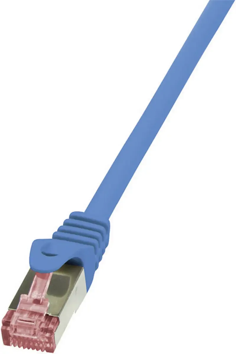 CQ2056S RJ45 Netwerkkabel, patchkabel CAT 6 S/FTP 2.00 m Vlambestendig, Snagless 1 stuk(s) van LogiLink in Blauw – productfoto