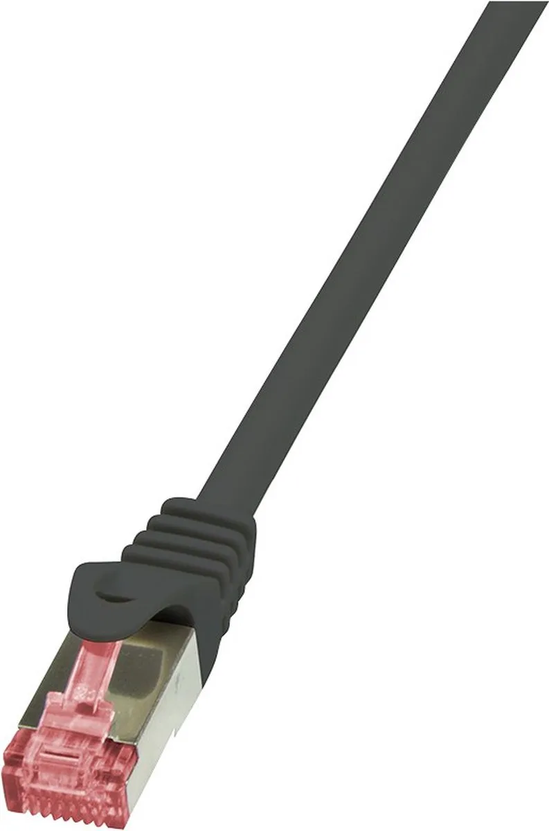 CQ2093S RJ45 Netwerkkabel, patchkabel CAT 6 S/FTP 10.00 m Vlambestendig, Snagless 1 stuk(s) van LogiLink in Zwart – productfoto