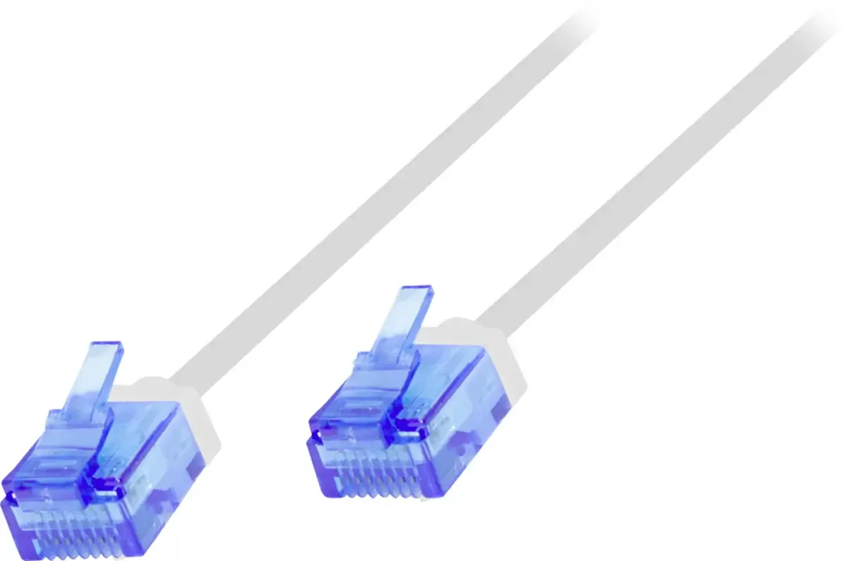 CQ3021U RJ45 Netwerkkabel, patchkabel CAT 6A U/UTP 0.50 m Extreem dun, Zeer flexibel, Vlambestendig, Halogeenvrij 1 stuk(s) de LogiLink en Blanc – photo produit