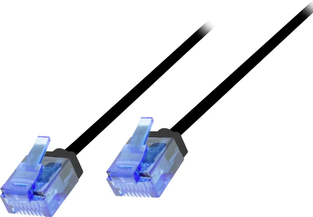 CQ3023U RJ45 Netwerkkabel, patchkabel CAT 6A U/UTP 0.50 m Extreem dun, Zeer flexibel, Vlambestendig, Halogeenvrij 1 stuk(s) de LogiLink en Noir – photo produit