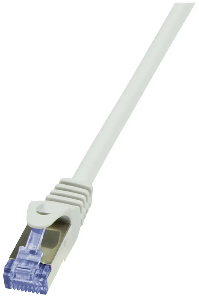 CQ3142S RJ45 Netwerkkabel, patchkabel CAT 6A S/FTP 50 m Snagless, Vlambestendig, Afscherming totaal, Halogeenvrij, Pair afscherming 1 stuk(s) de LogiLink en Gris – photo produit