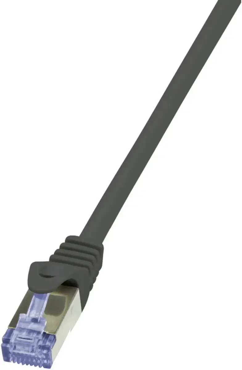 CQ4053S RJ45 Netwerkkabel, patchkabel CAT 6A S/FTP 2.00 m Vergulde steekcontacten, Vlambestendig, Snagless 1 stuk(s) från LogiLink i Svart – produktbild