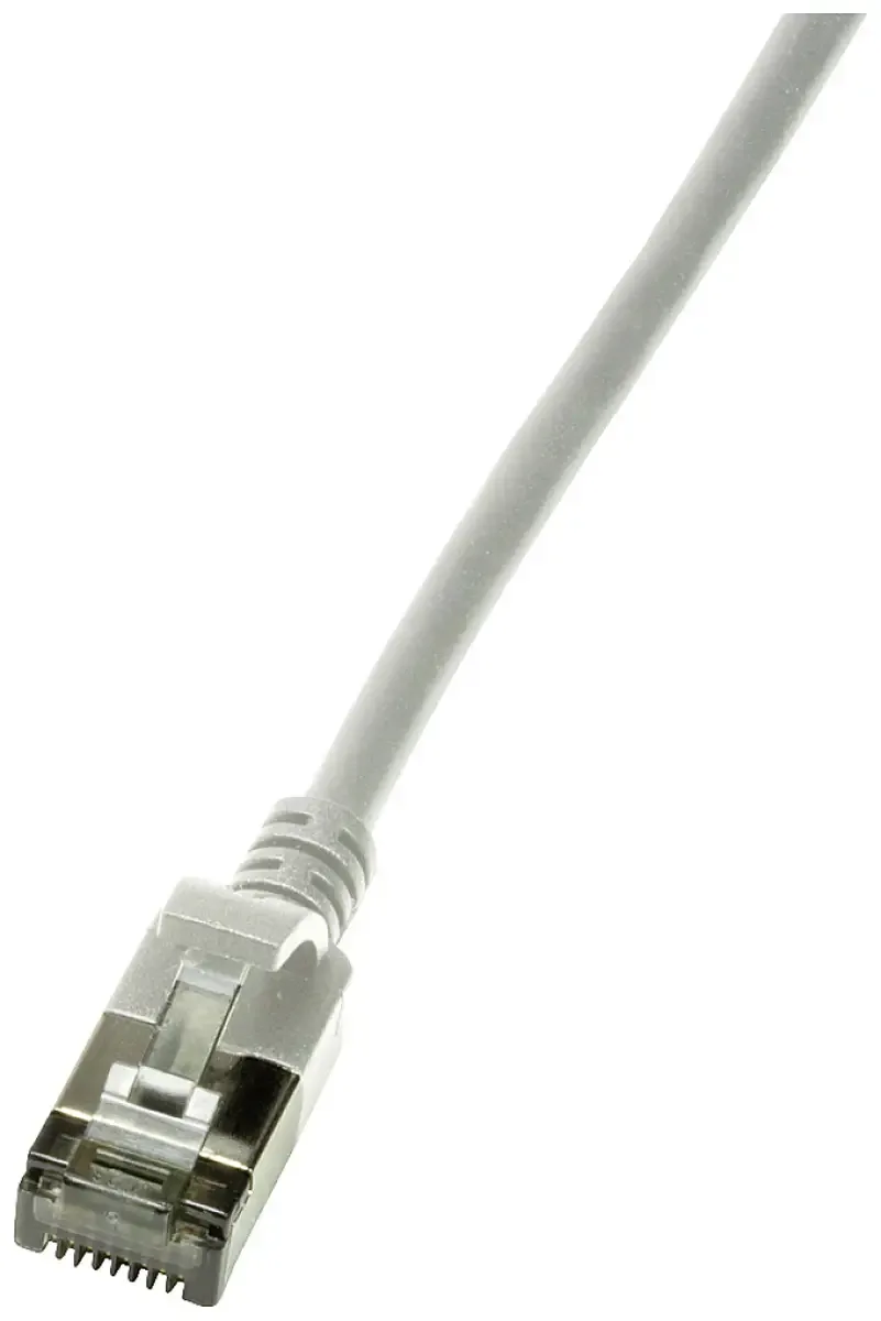 CQ9032S RJ45 Netwerkkabel, patchkabel CAT 6A U/FTP 1.00 m Extreem dun, Vlambestendig, Flexibel, Folie afscherming, Halogeenvrij, Snagless de LogiLink en Gris – photo produit