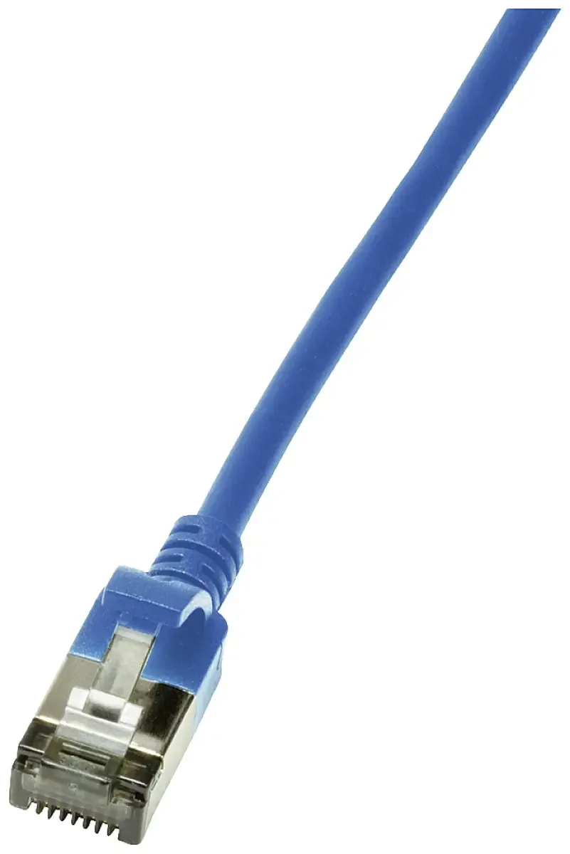 CQ9076S RJ45 Netwerkkabel, patchkabel CAT 6A U/FTP 5.00 m Extreem dun, Vlambestendig, Flexibel, Folie afscherming, Halogeenvrij, Snagless de LogiLink en Bleu – photo produit
