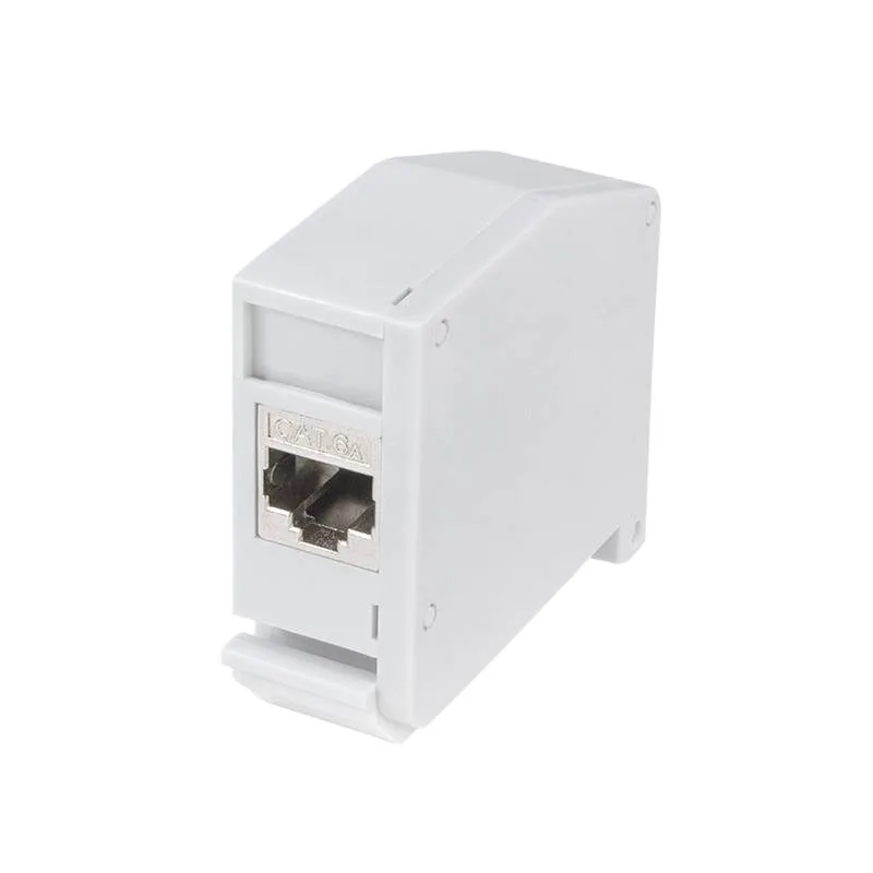Hutschienenadapter m.Cat.6A-Kupplung,2xRJ45-Buchse de LogiLink – photo produit