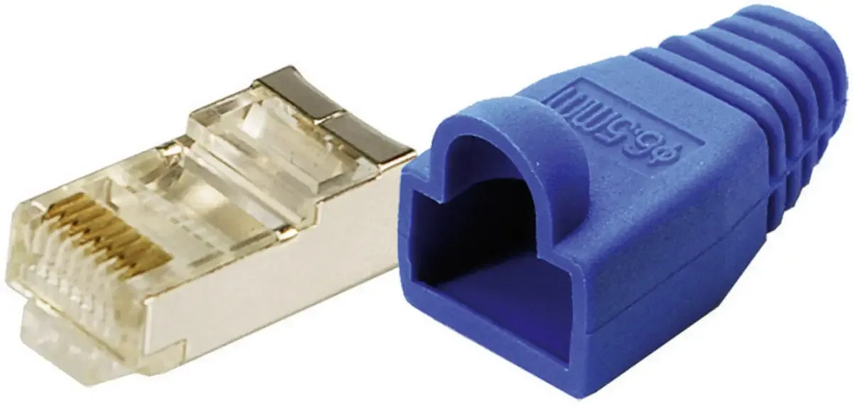 MP0014 RJ45-Steckverbinder CAT 5e, geschirmt MP0014 Stecker, gerade Pole: 8P8C Polzahl Sensoren 8P8C Blau 100 St. by LogiLink – product photo