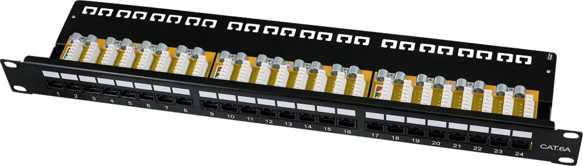 NP0133 Panneau de brassage 483 mm (19) CAT 6a 1 UH équipé de LogiLink en Noir – photo produit