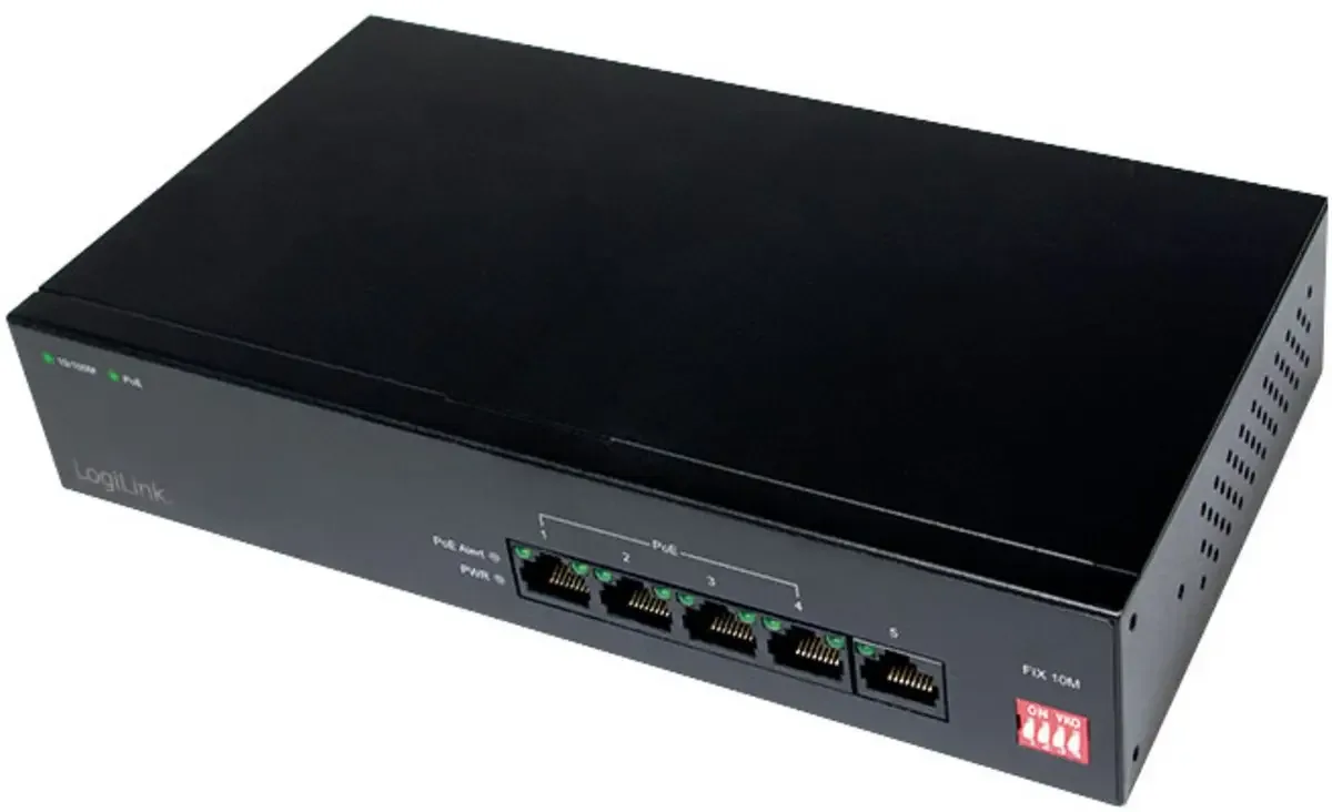 NS0098 Netwerk switch 10 / 100 MBit/s IEEE 802.3at (25.5 W), IEEE 802.3af (12.95 W) fra LogiLink – produktbillede
