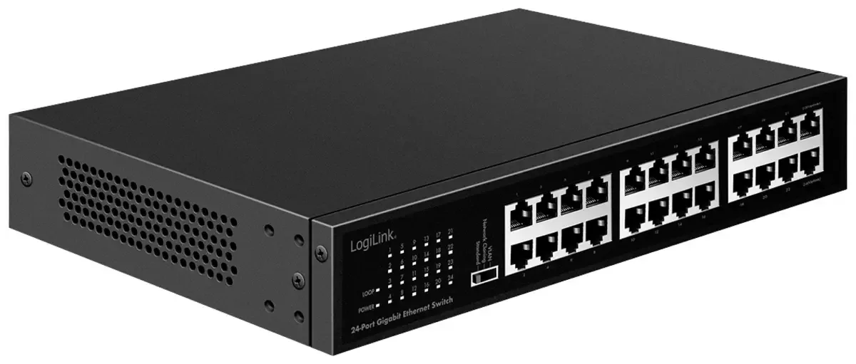 NS1324 NS1324 19 netwerk switch 24 poorten 48 Gbit/s fra LogiLink i Sort – produktbillede