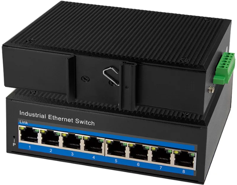NS201P Industrial Ethernet Switch 8 poorten 10 / 100 MBit/s PoE-functie från LogiLink i Svart – produktbild
