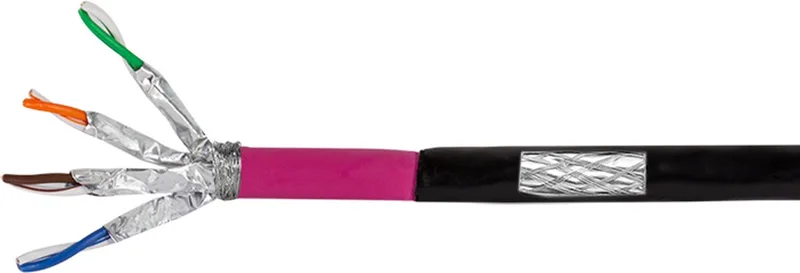 S/FTP CAT7 grondkabel stug 100M 100% koper - Netwerkkabel - Computerkabel - Kabel från LogiLink i Svart, Rosa – produktbild