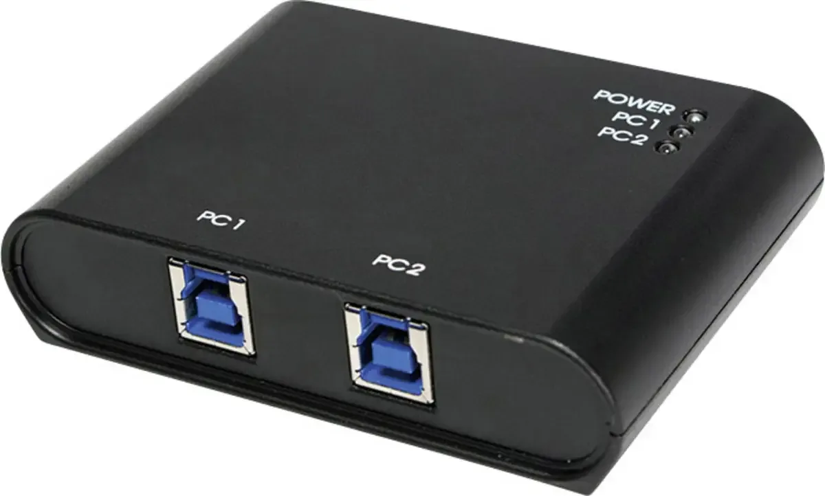 UA0216 2 porte USB 3.0-omskifter Sort fra LogiLink i Sort – produktbillede
