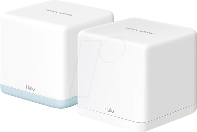 Halo H1200G AC1200 Mesh-WLAN-System (2er-Pack), Dual-Band-Mesh-Router für das ganze Haus, Nahtloses Roaming, Gigabit-Ports, deckt bis zu 260 m² ab by Mercusys – product photo