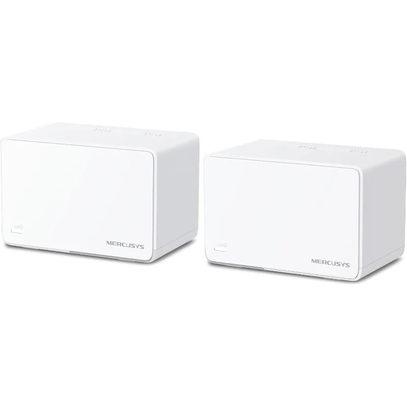 Halo H3000X Mesh-WLAN-Set (2er-Pack), Wi-Fi 6 AX3000 Dualband-Router & Repeater, 3 × Gigabit-Anschlüsse pro Einheit, MU-MIMO, WPA3, Kindersicherung, empfohlen für Häuser mit 2–4 Schlafzimmern by Mercusys – product photo