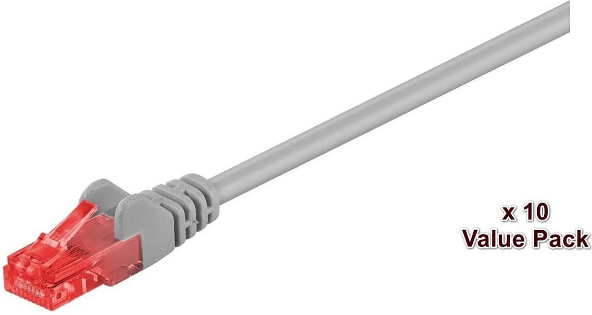 netwerkkabel: UTP CAT6 5M GREY 10 PACK van Microconnect in Grijs – productfoto