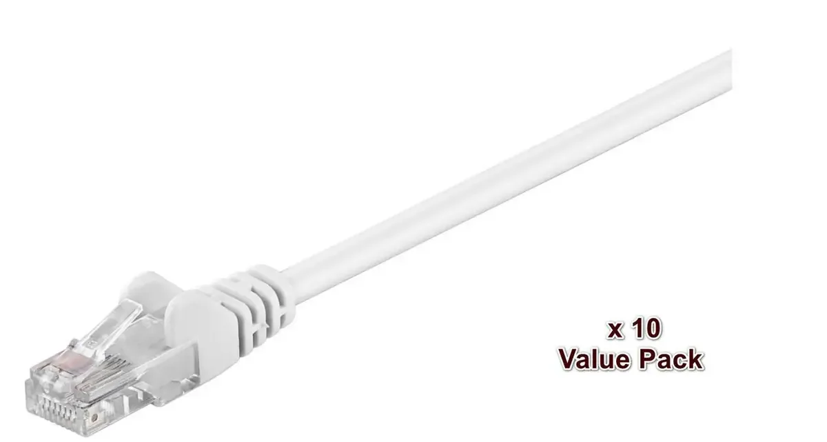 V-UTP5005WVP RJ45 Câble réseau, câble patch 0.5 m 10 pc(s) von Microconnect in Weiß – Produktfoto