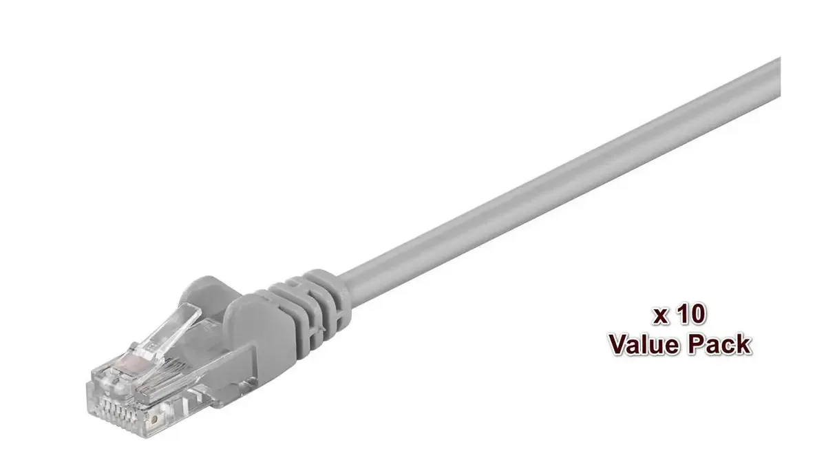 V-UTP501VP RJ45 Câble réseau, câble patch 1 m 10 pc(s) von Microconnect in Grau – Produktfoto