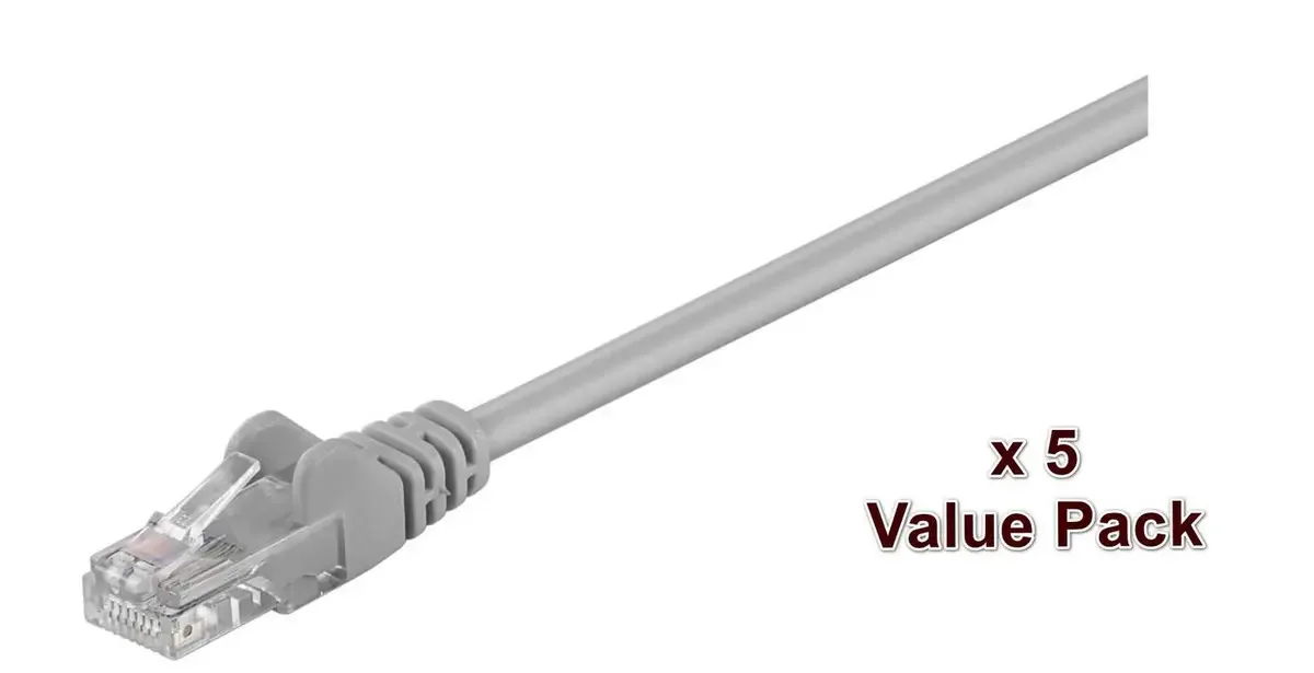 V-UTP515VP RJ45 netwerkkabel, patchkabel 15 m, 5 st. van Microconnect in Grijs – productfoto