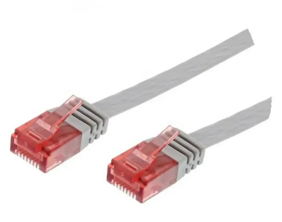 V-UTP60025-FLAT RJ45 netwerkkabel, patchkabel 0.25 m, 1 st. van Microconnect in Grijs – productfoto