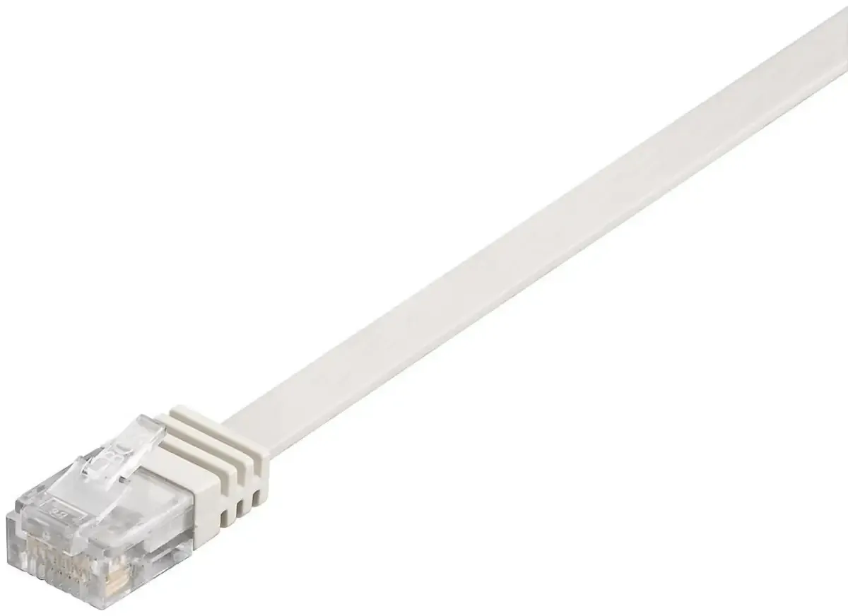 V-UTP60025W-FLAT RJ45 netwerkkabel, patchkabel 0.25 m, 1 st. van Microconnect in Wit – productfoto