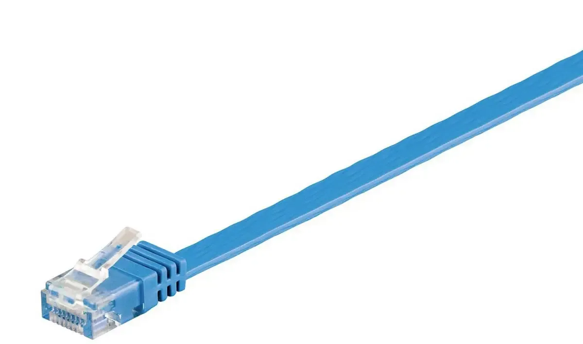V-UTP601B-FLAT RJ45 netwerkkabel, patchkabel 1 m, 1 st. van Microconnect in Blauw – productfoto